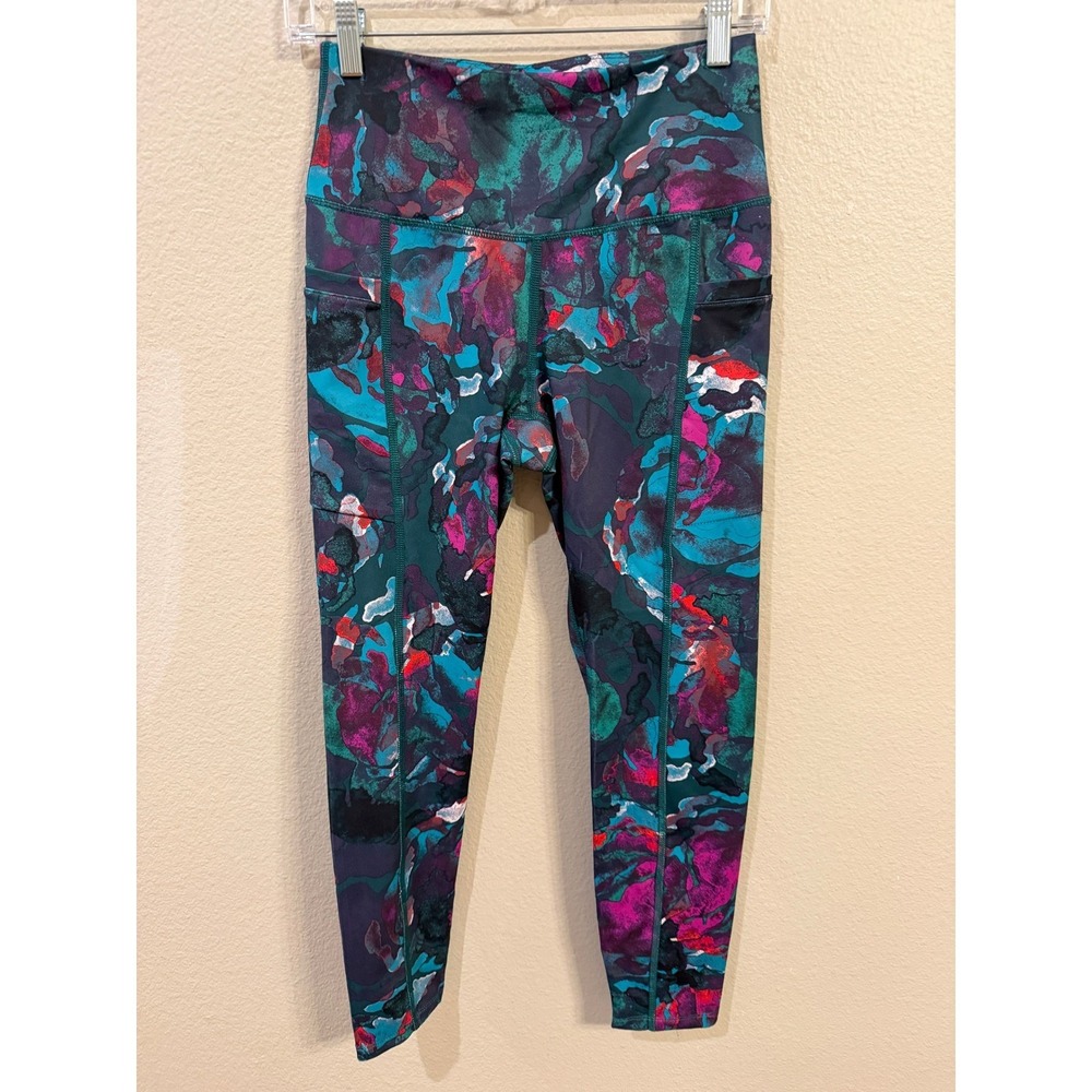 Athleta Etherea Floral Print High Waisted Pocket Leggings Women's Size S